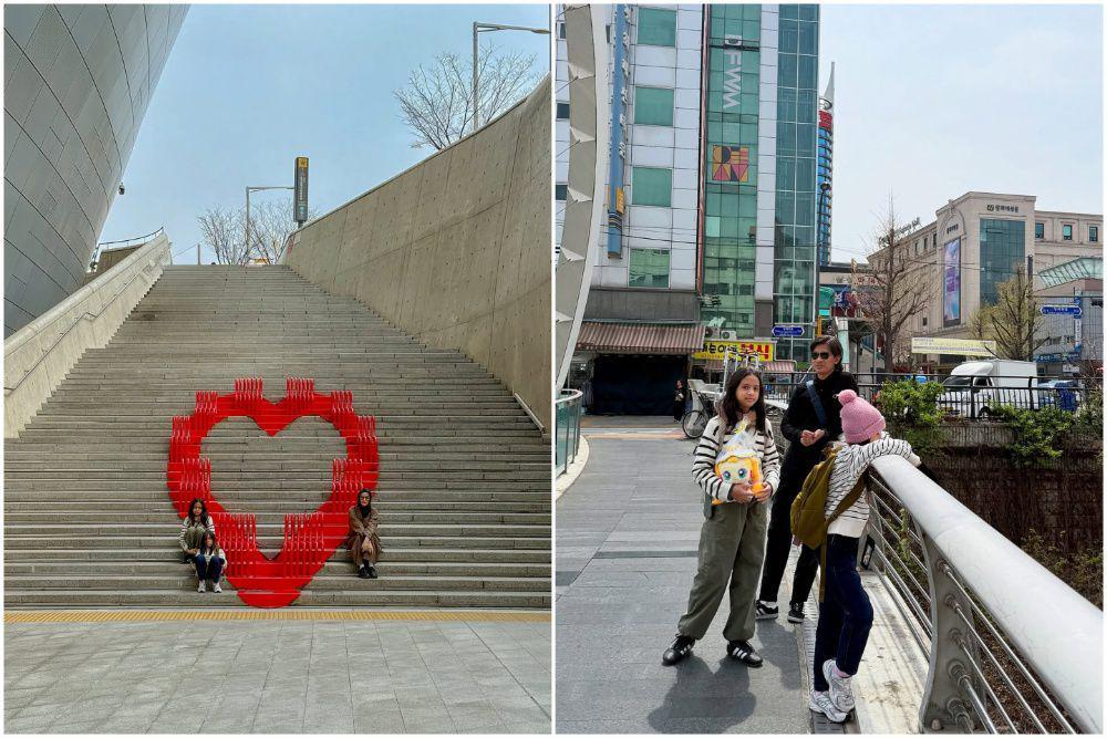 10 Potret Keluarga Dhatu Rembulan Jalan-jalan di Dongdaemun Seoul!