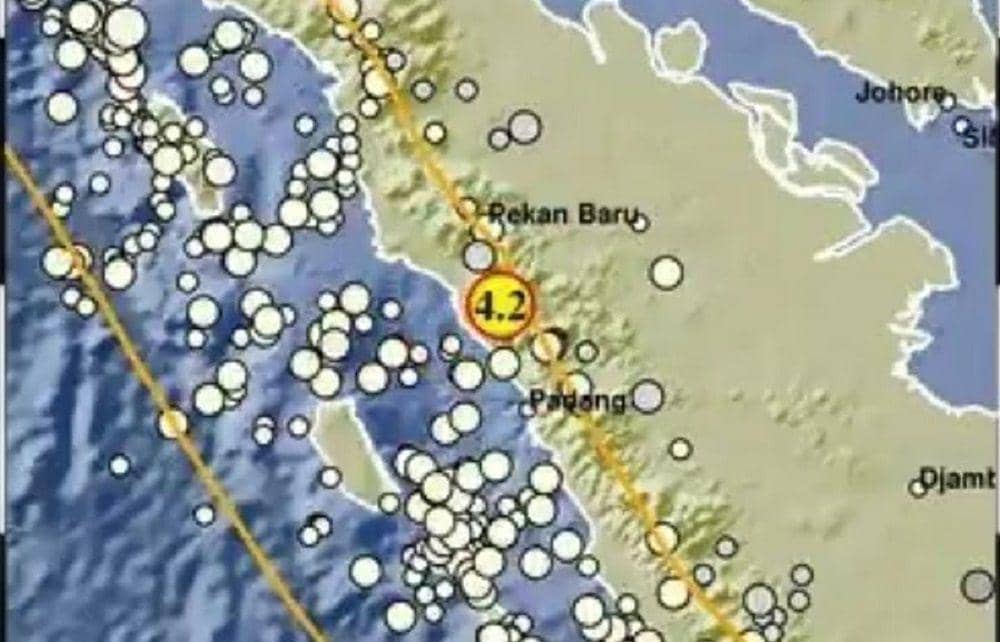 Titik episentrum gempa di Sumbar (Foto: BMKG)