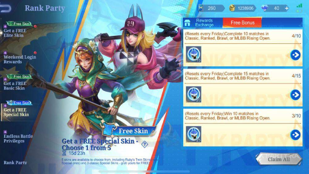 event Rank Party berhadiah Special Skin (dok. Moonton/Mobile Legends: Bang Bang)