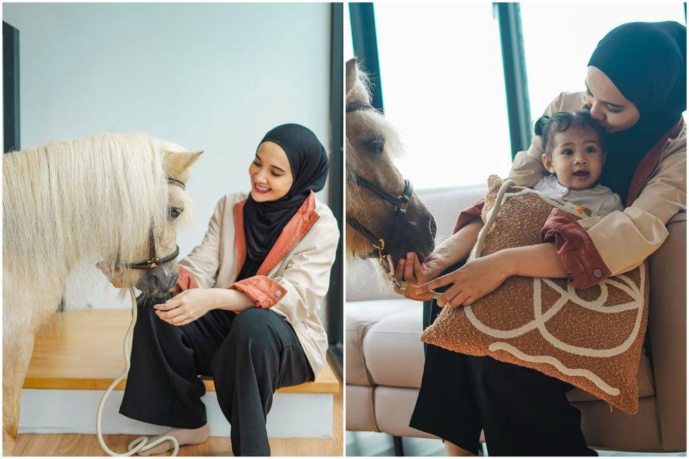 7 Foto Zaskia Sungkar dan Dua Anak bareng Kuda Poni, Gemas!