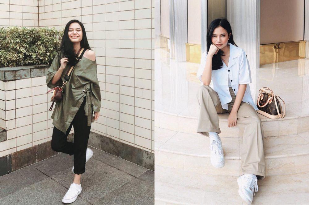 7 Inspirasi OOTD Kuliah ala Hanggini, Simpel dan Manis!