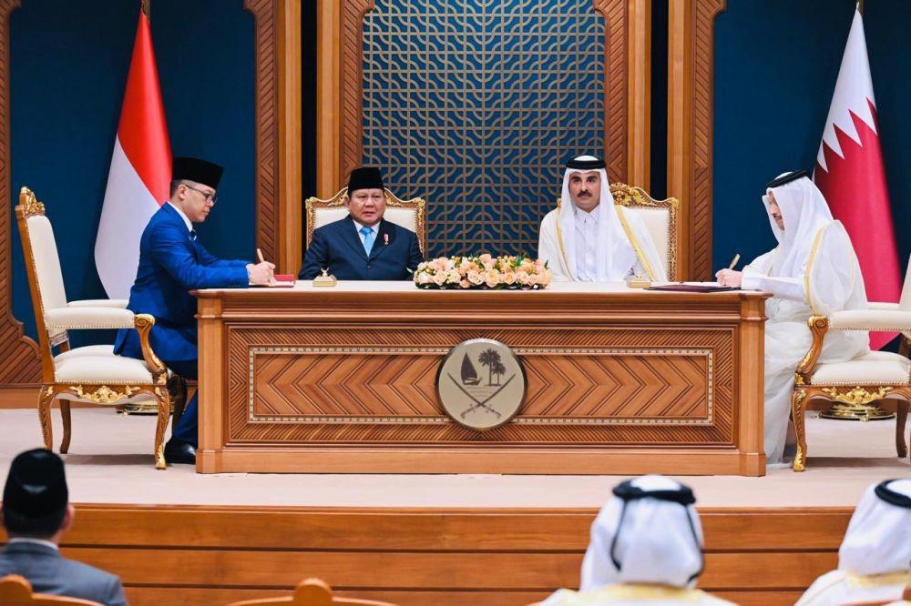 Prabowo Saksikan Penandatanganan MoU Strategis RI dengan Qatar