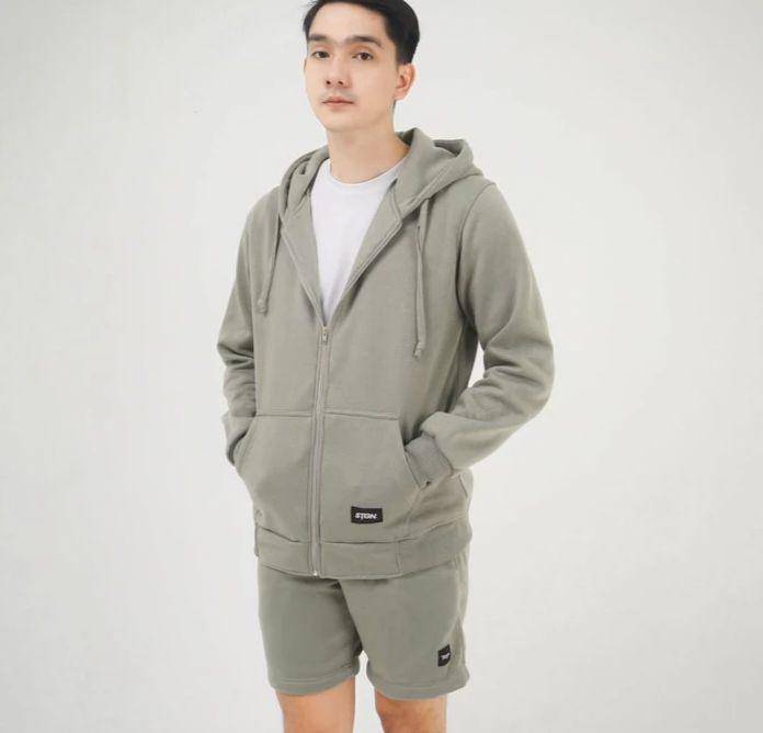 Steigen Zipper Hoodie Fleece Sage (tokopedia.com/Steigen official)