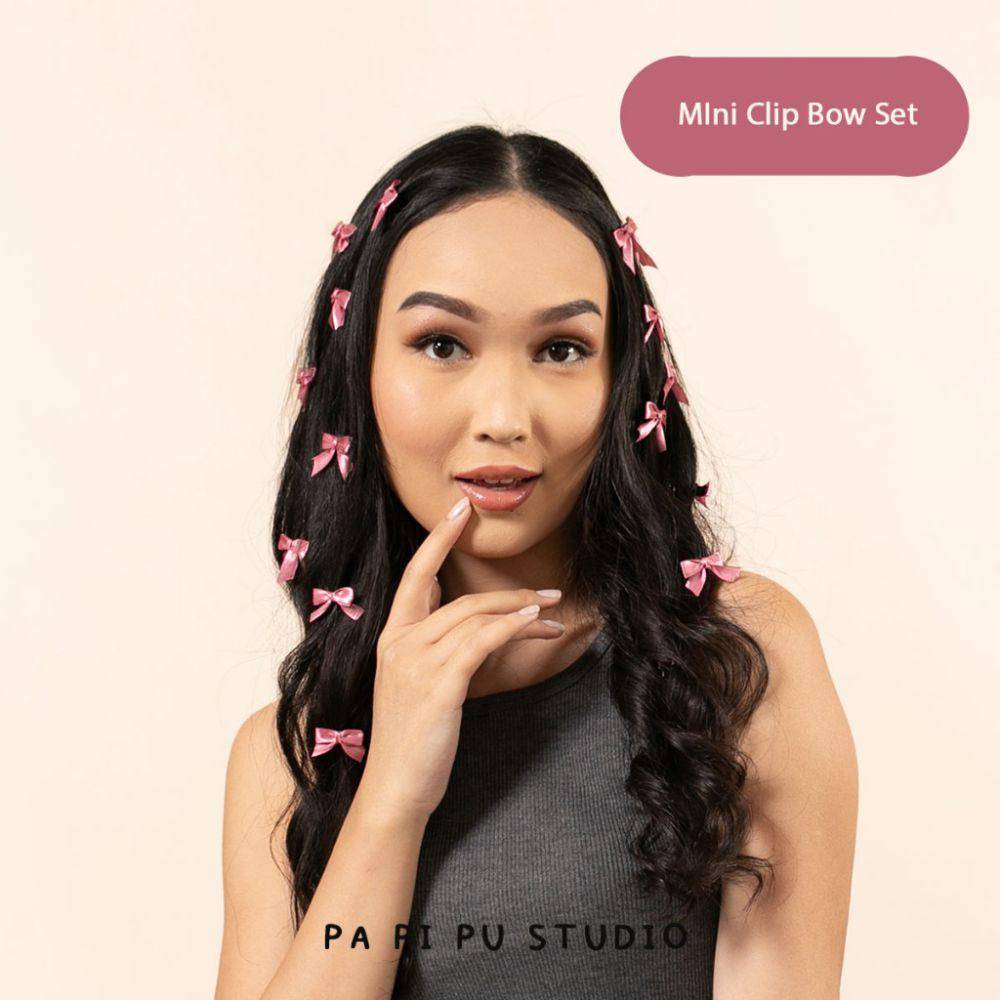 ilustrasi aksesori mini bow clip hairstyles (shopee.co.id/papipustudio)