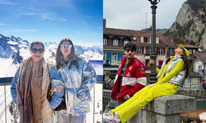 10 Potret Seru Sara Ali Khan Liburan di Swiss Bareng Mama dan Adik