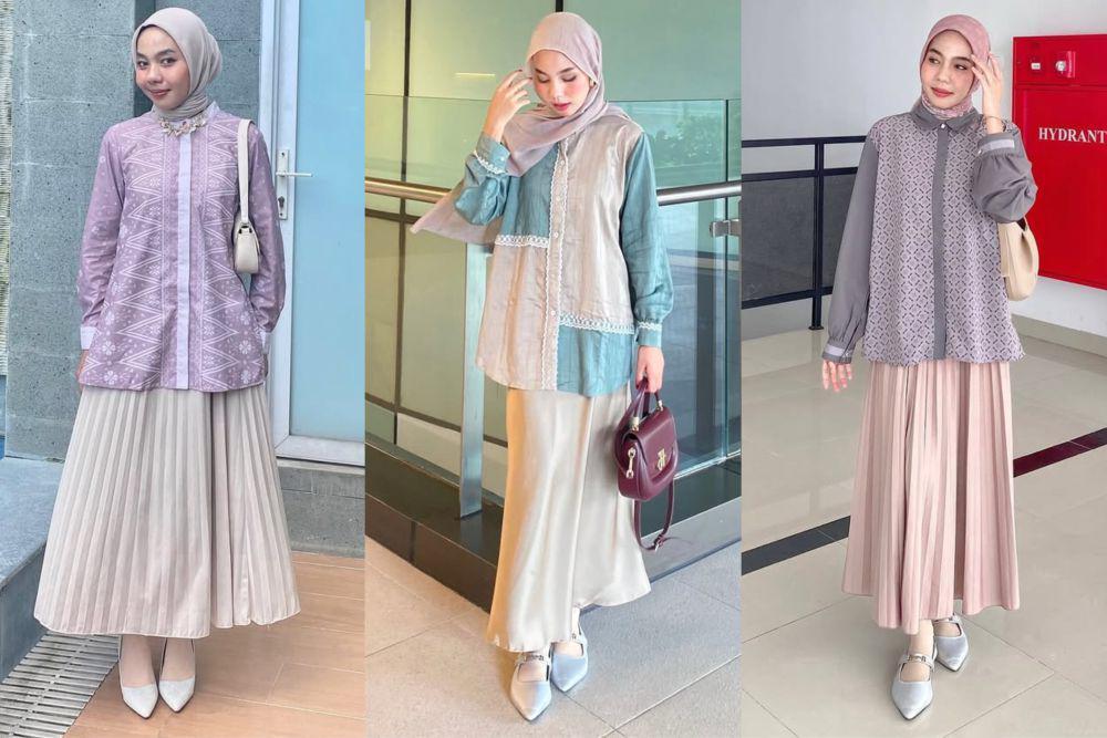 potret ide OOTD smart casual nuansa pastel ala Putri Nasya (instagram.com/nasya_rhmd)