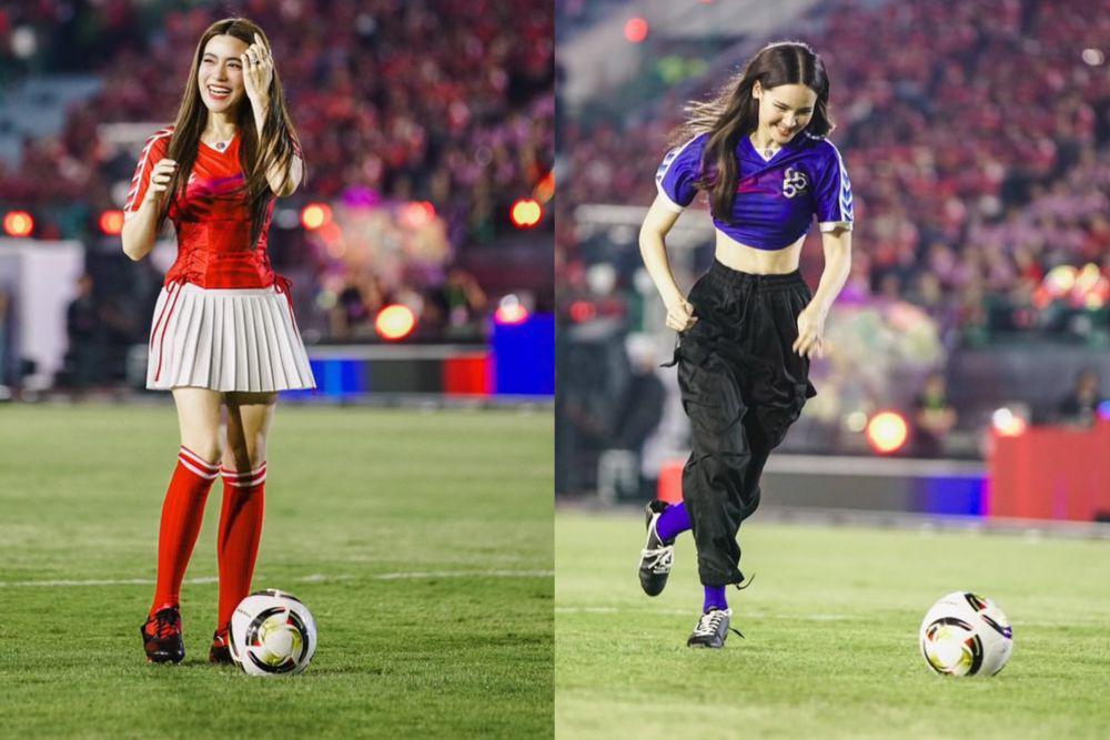 9 Potret Kimmy Kimberley Tanding Sepak Bola Lawan Yaya Urassaya, Seru!