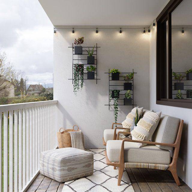 ilustrasi balkon dengan tanaman (unplash.com/Spacejoy)
