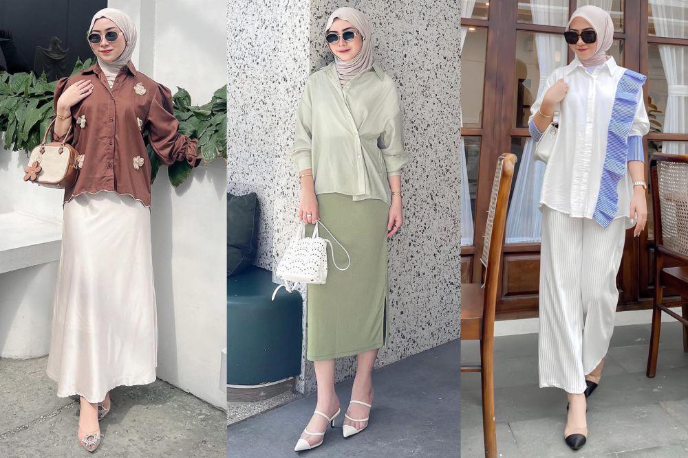 7 Padu Padan OOTD Pakai Kemeja Bergaya Feminin ala Cici, Anti Boring!