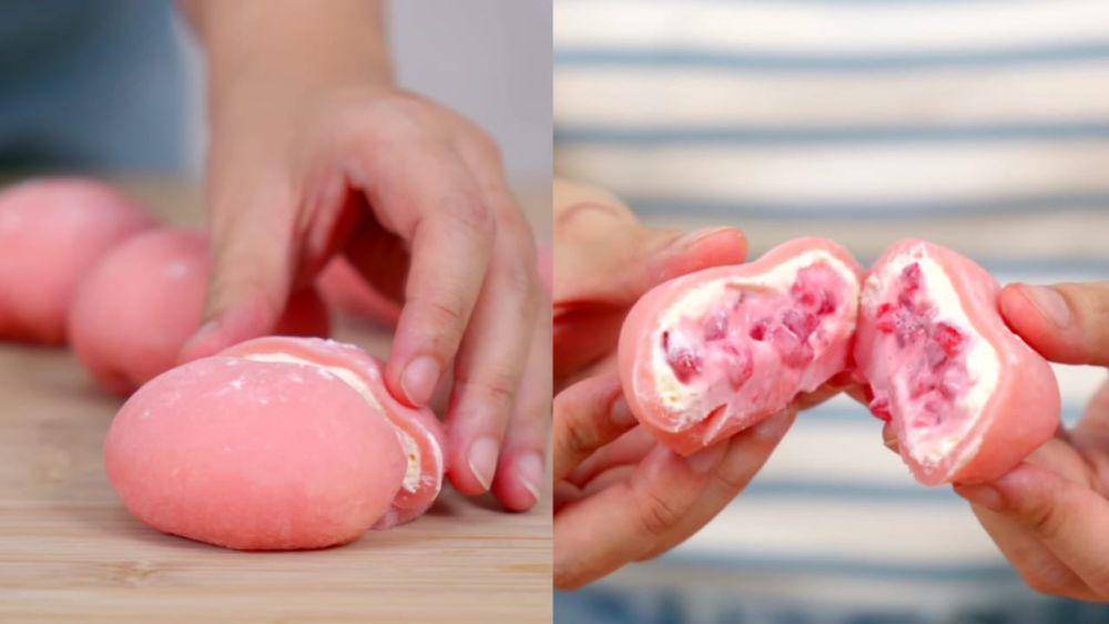 ilustrasi strawberry cheese mochi (youtube.com/Luvita Ho)
