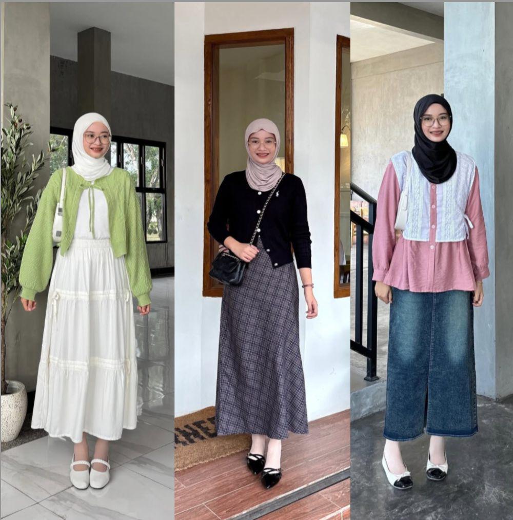 8 OOTD Outfit Ngampus Serba Skirt ala Lutvy Putri, Girly nan Classic!
