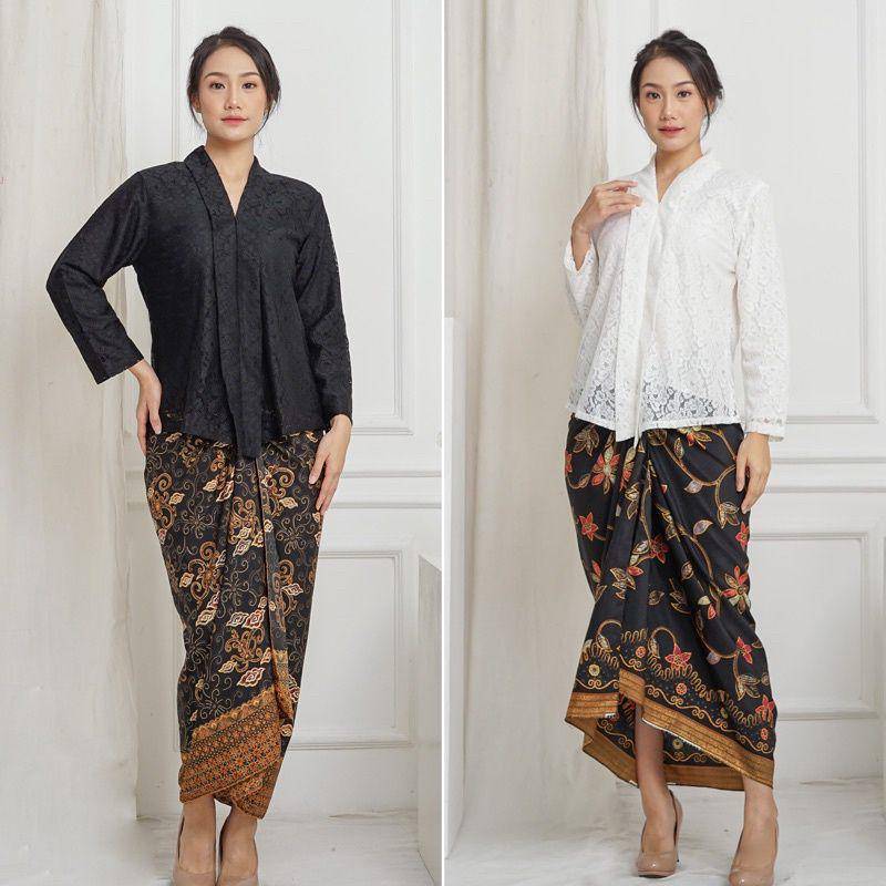 inspirasi model kebaya kartini kain polos (shopee.co.id/Ibu Kebaya)