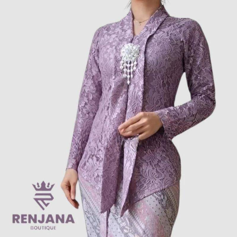 inspirasi model kebaya kartini kain polos (shopee.co.id/Renjana Boutique)