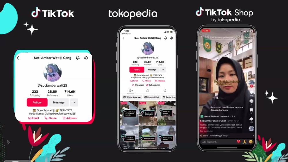 Potret beberapa konten tentang edukasi Sejarah milik Suci Ambar Wati, Kreator TikTok. (IDN Times/Delvi Ayuning)