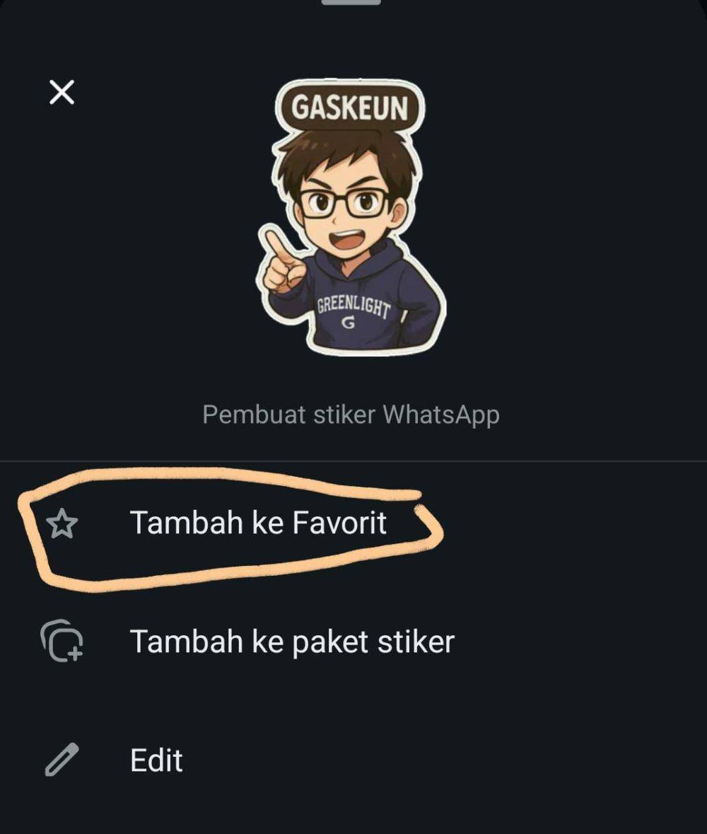 Simpan stiker tadi jadi favorite biar tidak hilang dan tenggelam (dok.pribadi/Reyvan Maulid)