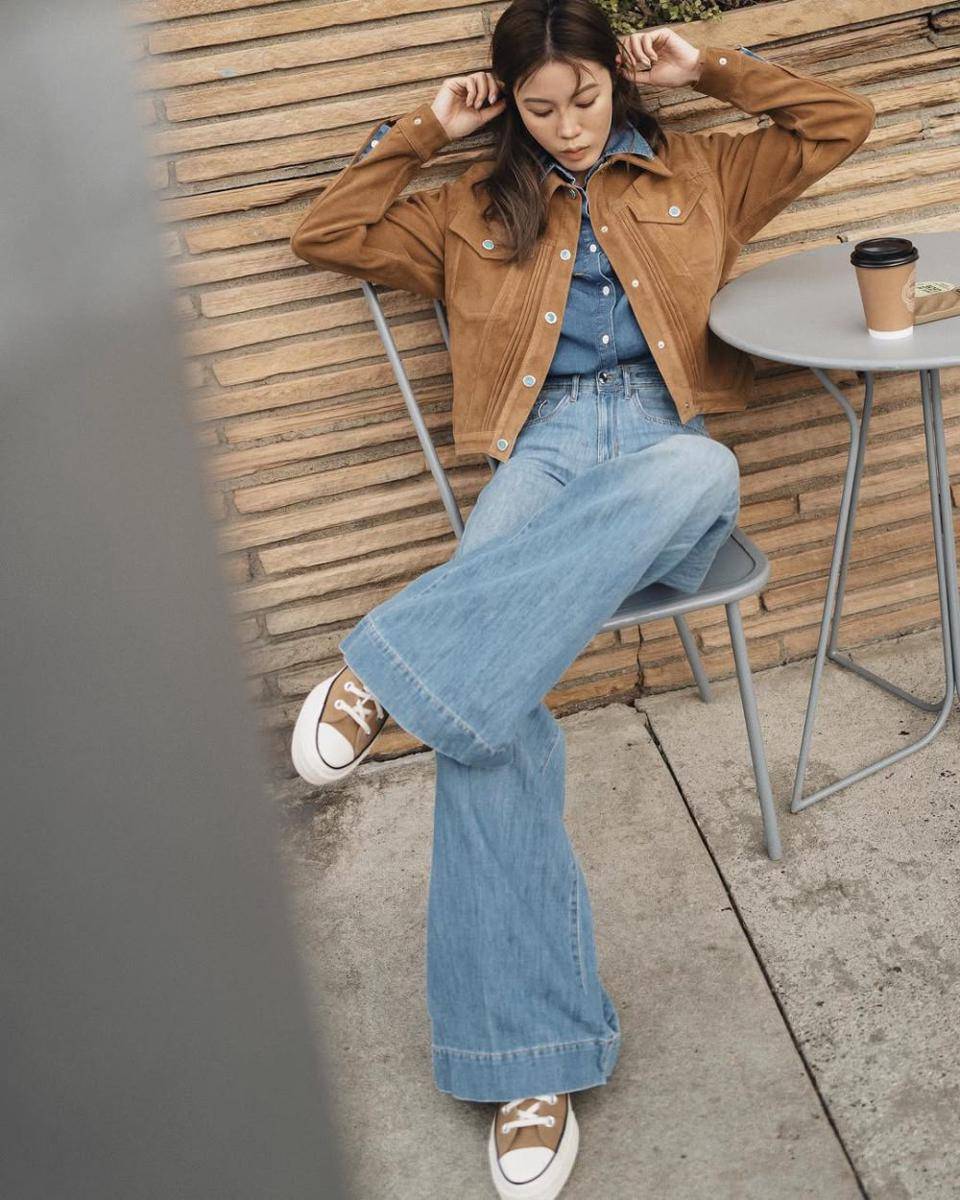 gaya denim on denim ala Jenny Tsang (instagram.com/tsangtastic)
