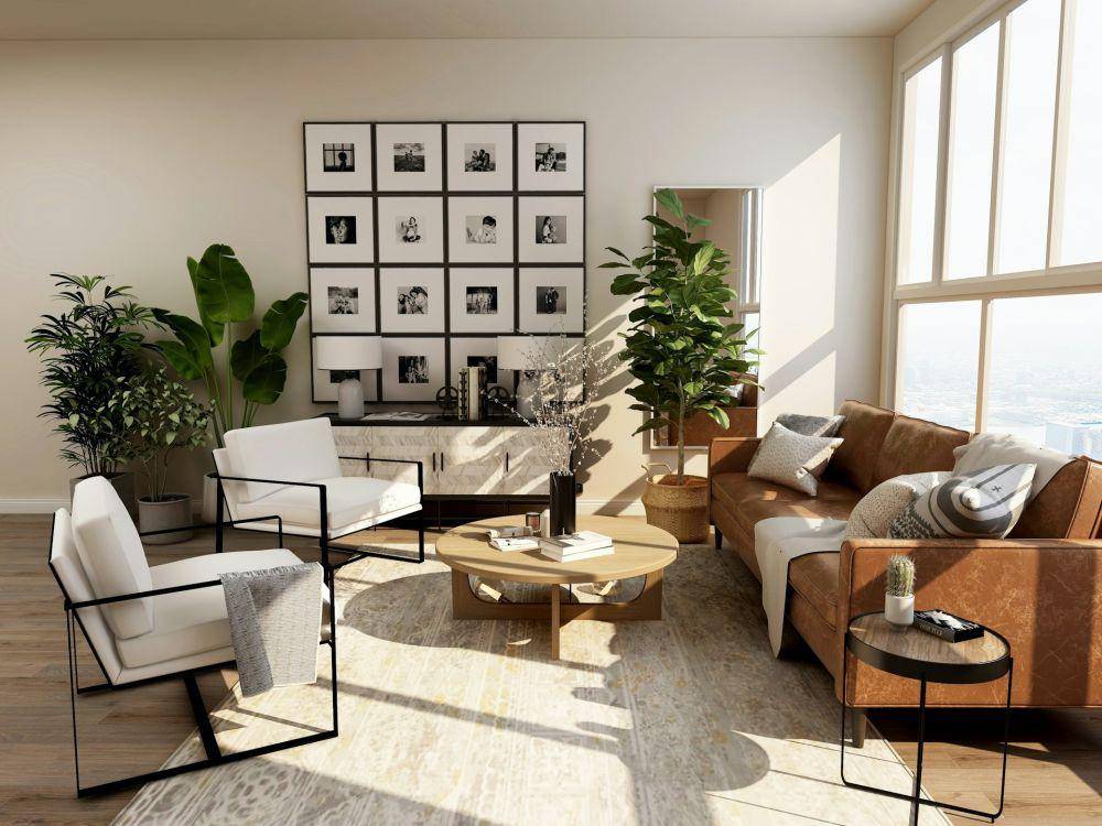 ilustrasi meja bulat ruang keluarga (unsplash.com/Collov Home Design)