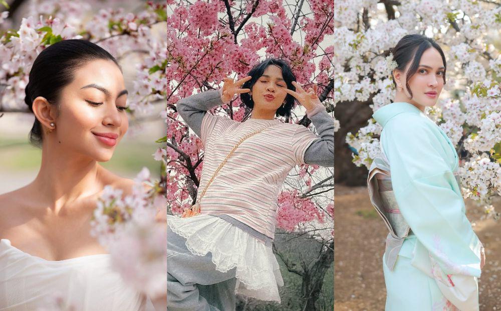 8 Potret Artis di Bawah Pohon Sakura, Ada yang Dilamar Kekasih!