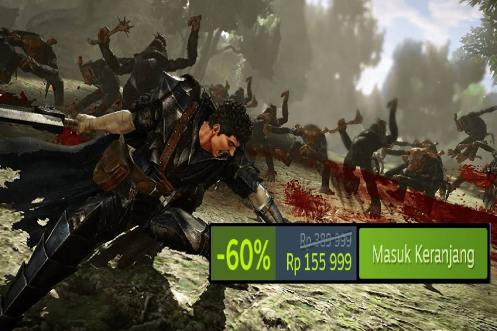 penampilan pertarungan dalam game adaptasi anime Berserk (dok. KOEI TECMO/Berserk and the Band of the Hawk)