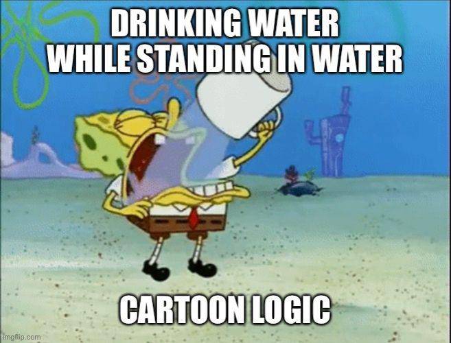 meme SpongeBob hal kurang logis (imgflip.com/Brattmann)