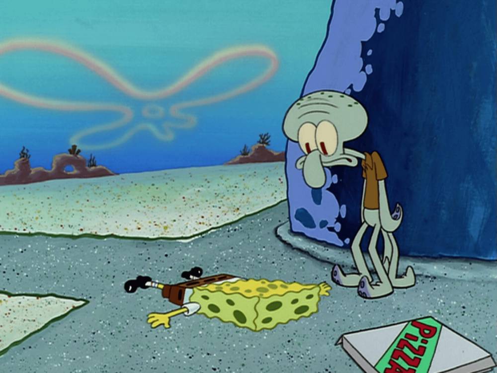 SpongeBob sedih setelah dimarahi pelanggan (dok. Nickelodeon/SpongeBob SquarePants)
