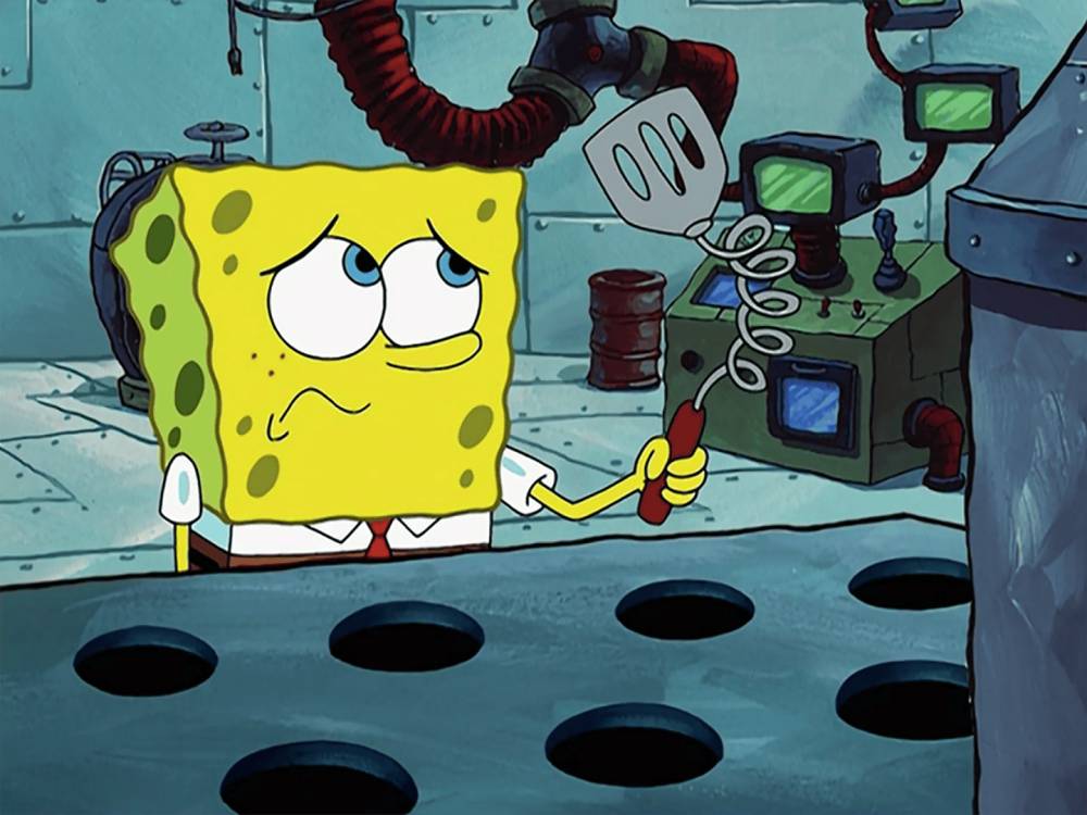 SpongeBob tidak betah bekerja di markas Plankton (dok. Nickelodeon/SpongeBob SquarePants)