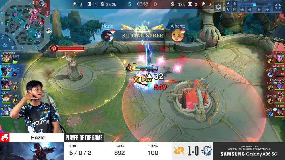 Hazle solo kill Albertt (youtube.com/MPL Indoneisa)