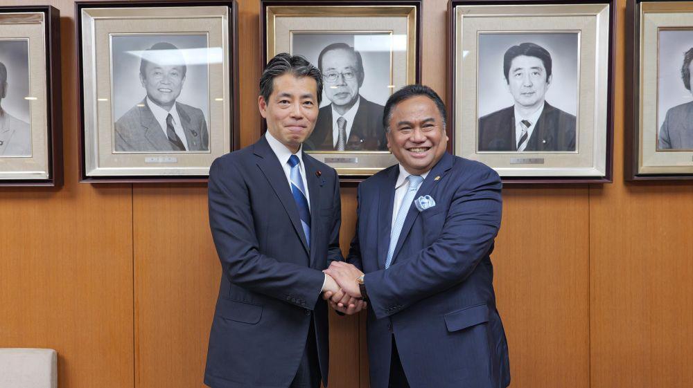 Pertemuan Ketua Perhimpunan Persahabatan Indonesia-Jepang (PPIJ), Rachmat Gobel dan Ketua harian Japan-Indonesia Association (Japinda), Tatsuo Fukuda (dok.Istimewa)