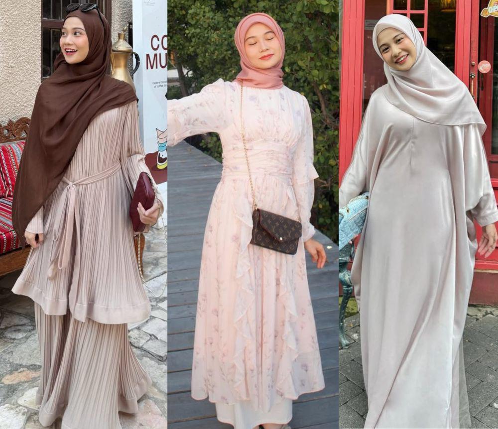 7 Inspirasi OOTD Syar'i Muslimah untuk Kondangan ala Amelia Andani