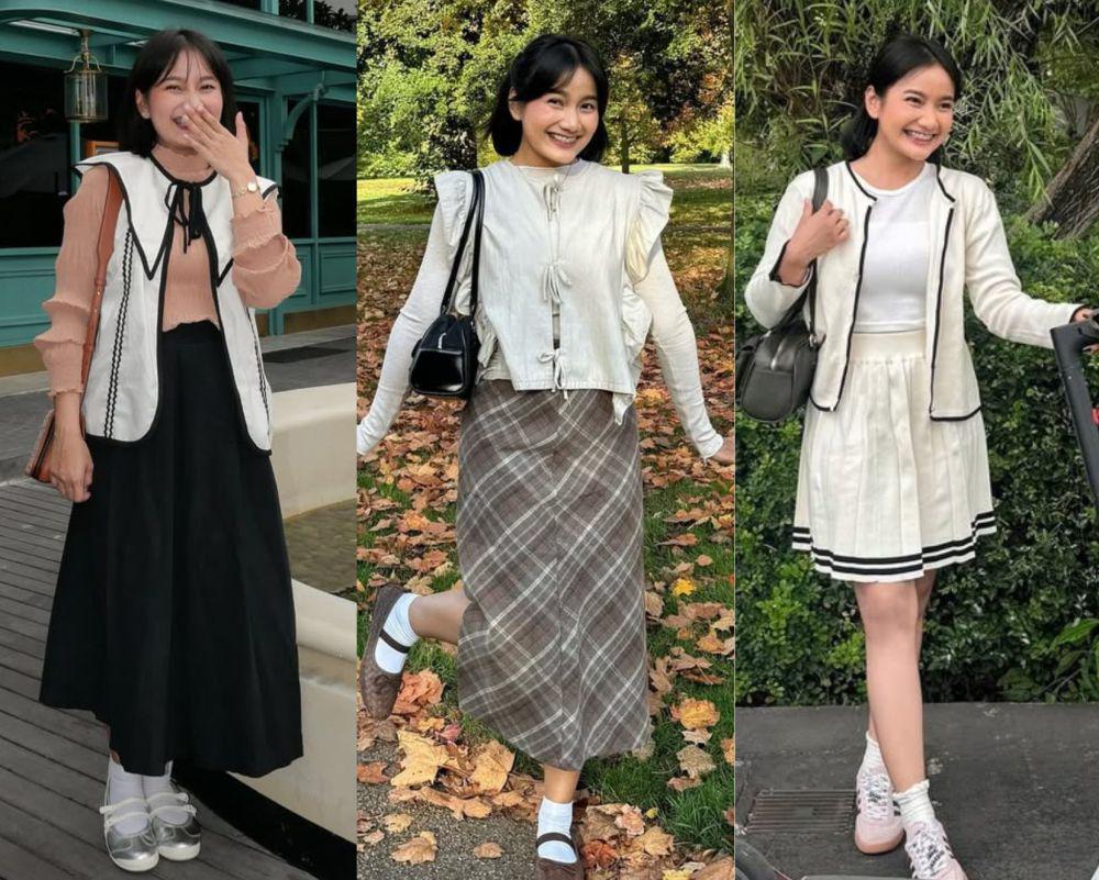 7 Ide OOTD Liburan Pakai Outer Tema Korean Style ala Jesica Ceren