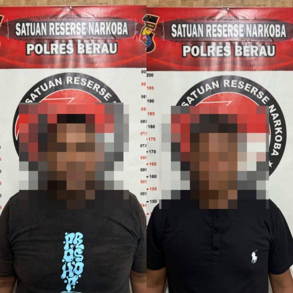 Dua orang ditangkap anggota personel Polres Berau terkait tindak pidana narkoba. (Dok. Polres Berau)