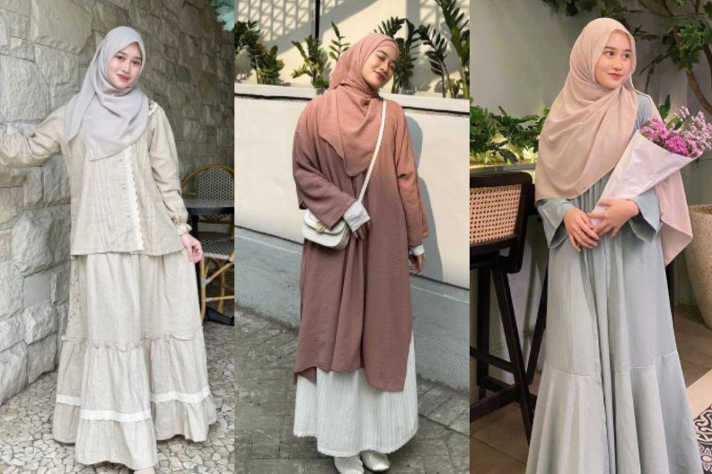 8 Inspirasi Outfit Kajian Warna Kalem ala Khansa Mariska, Estetik!