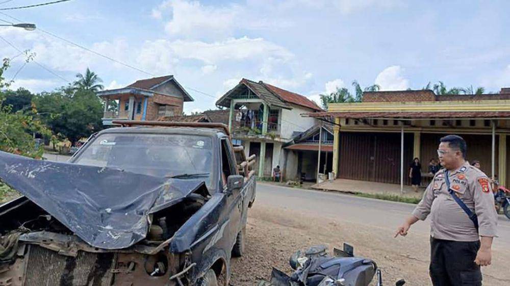 Kondisi kendaraan yang mengalami kecelakaan di Musi Rawas. (Dok. Polsek Muara Lakitan)