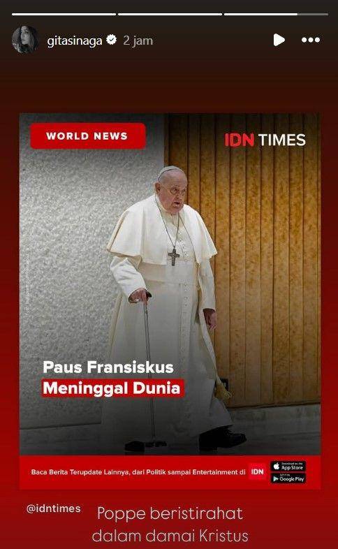 ucapan duka artis Indonesia (instagram.com/gitasinaga)