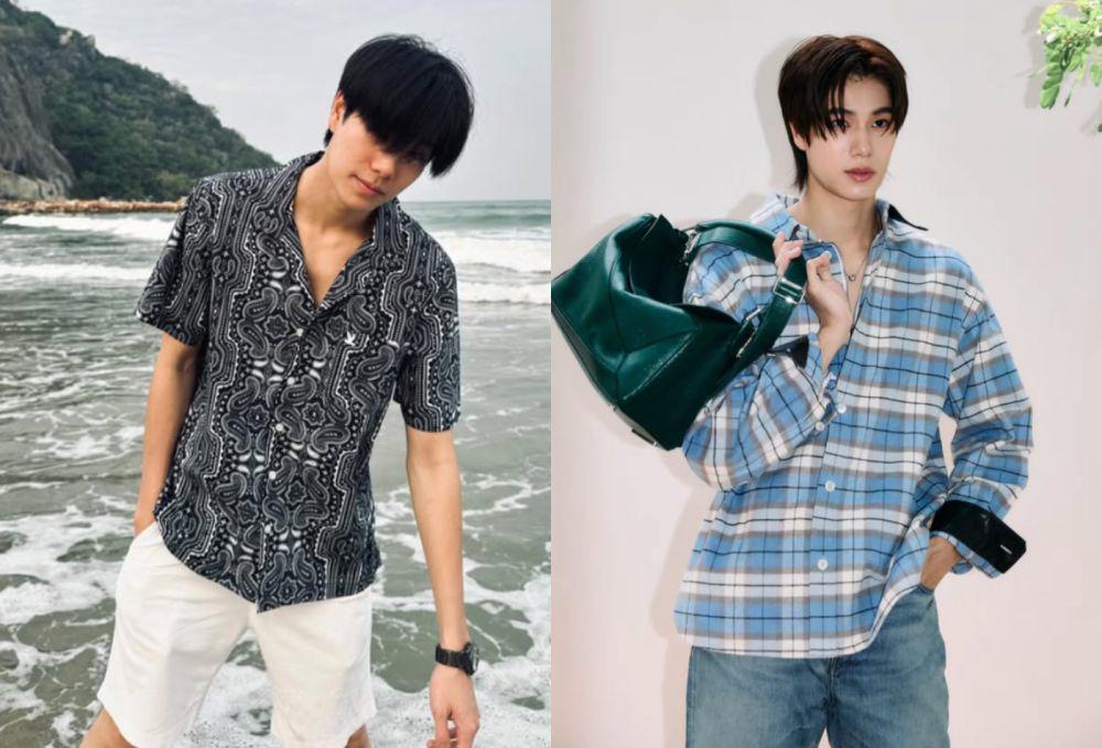 12 Inspirasi Outfit Pakai Kemeja Bermotif ala Phuwin Tangsakyuen