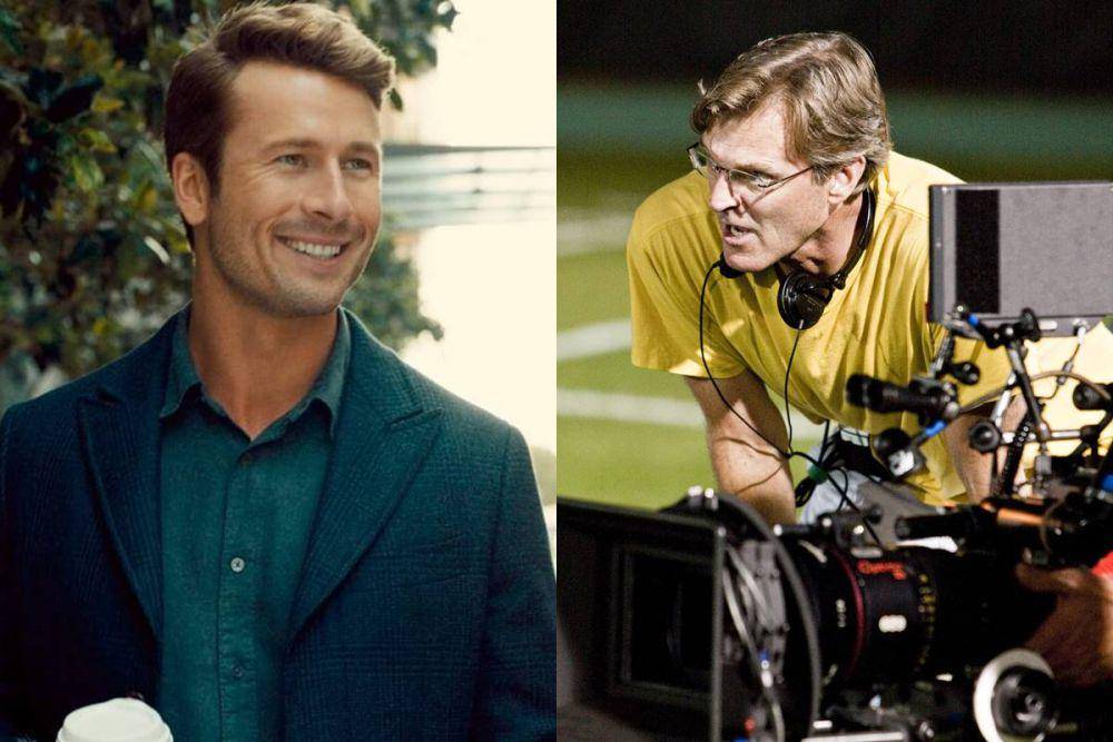 Glen Powell dan sutradara John Lee Hancock (dok. Sony Pictures Releasing/Anyone but You | Warner Bros. Pictures/The Blind Side)