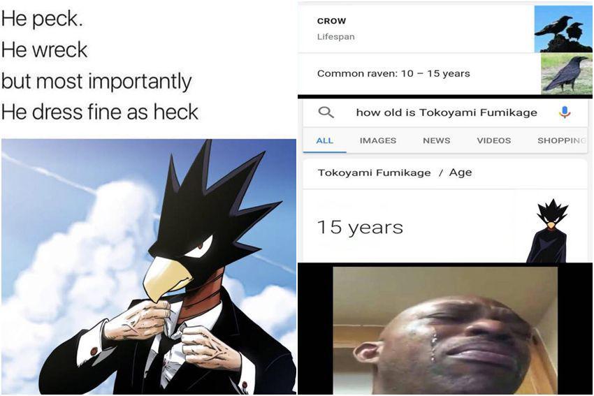 8 Meme Tokoyami My Hero Academia, Umurnya Diprediksi Gak Panjang?