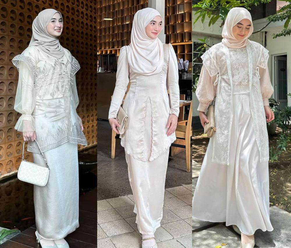 7 Inspirasi OOTD Glamor Putih Gading Hingga Cream ala Olivia Findas