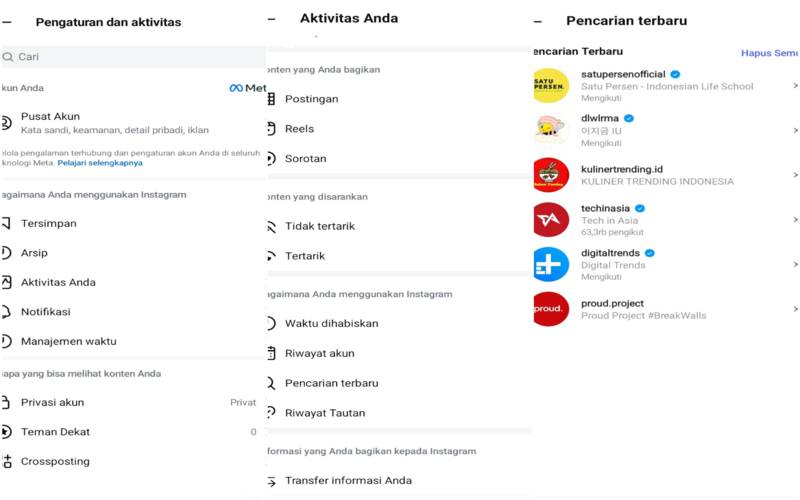 cara reset explore Instagram (dok. pribadi/Jubaedah Haryani)