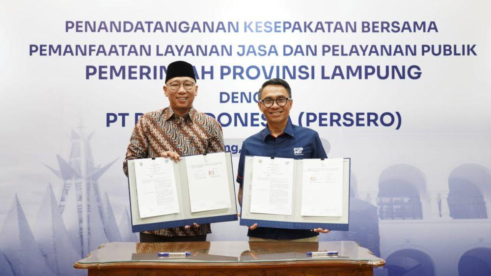 Tingkatkan Layanan Jasa dan Publik, Pemprov Lampung Gandeng PosIND
