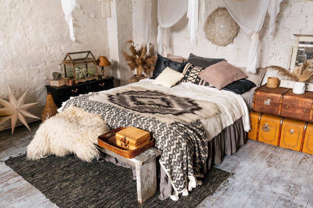 Ilustrasi kamar tema bohemian (freepik.com/freepik)