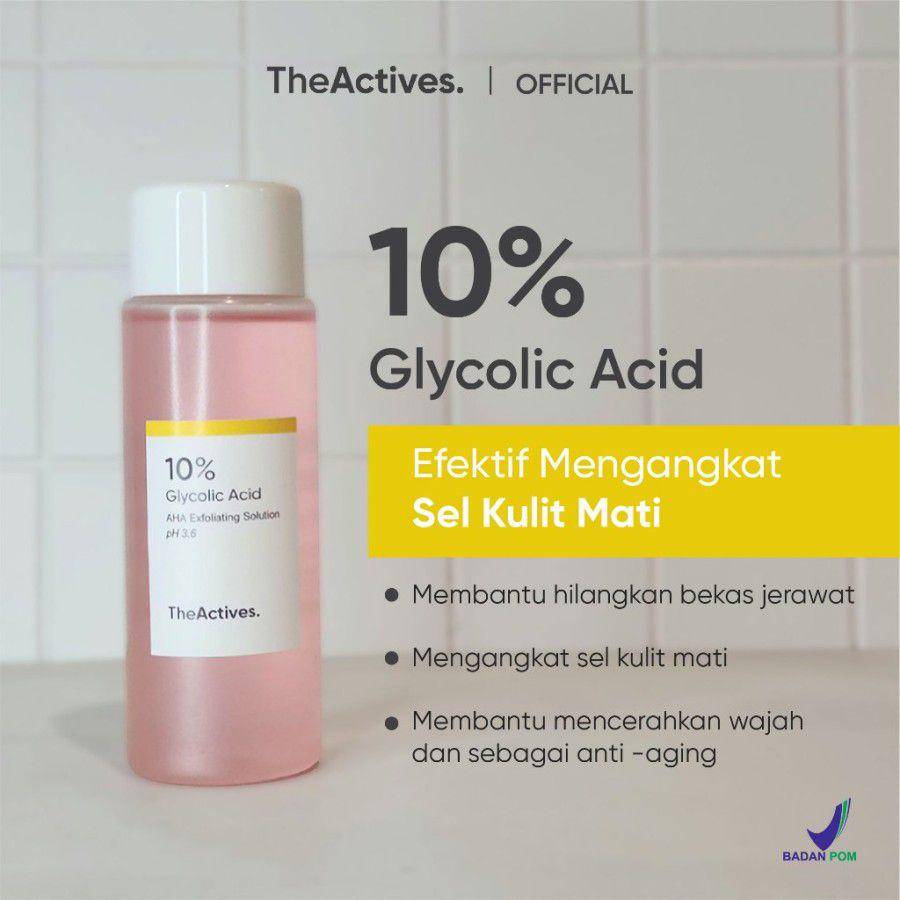 The Actives - Toner Glycolic Acid 10% (shopee.co.id/theactives)