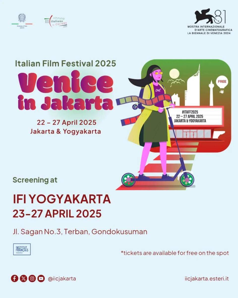 poster Italian Film Festival 2025 di IFI Yogyakarta (instagram.com/ifiyogyakarta)