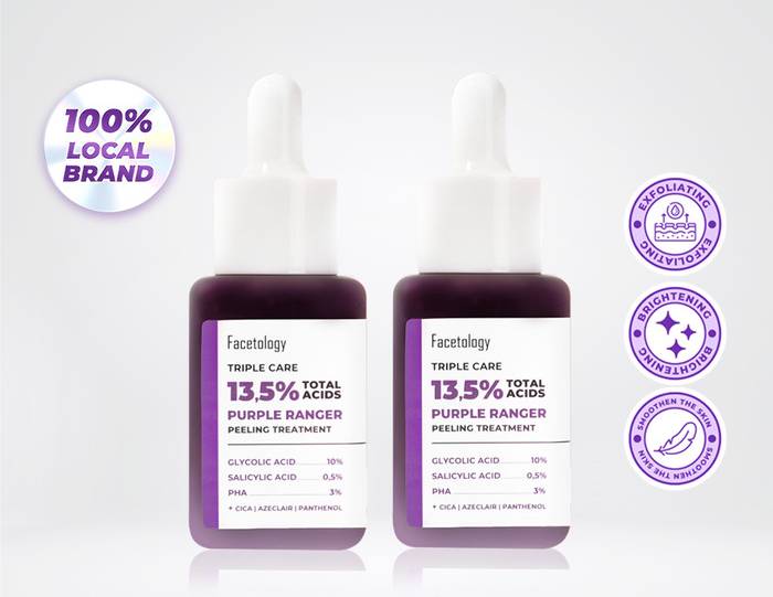 Facetology - Peeling Serum Triple Care 13.5% Total Acids Purple (facetology.id)