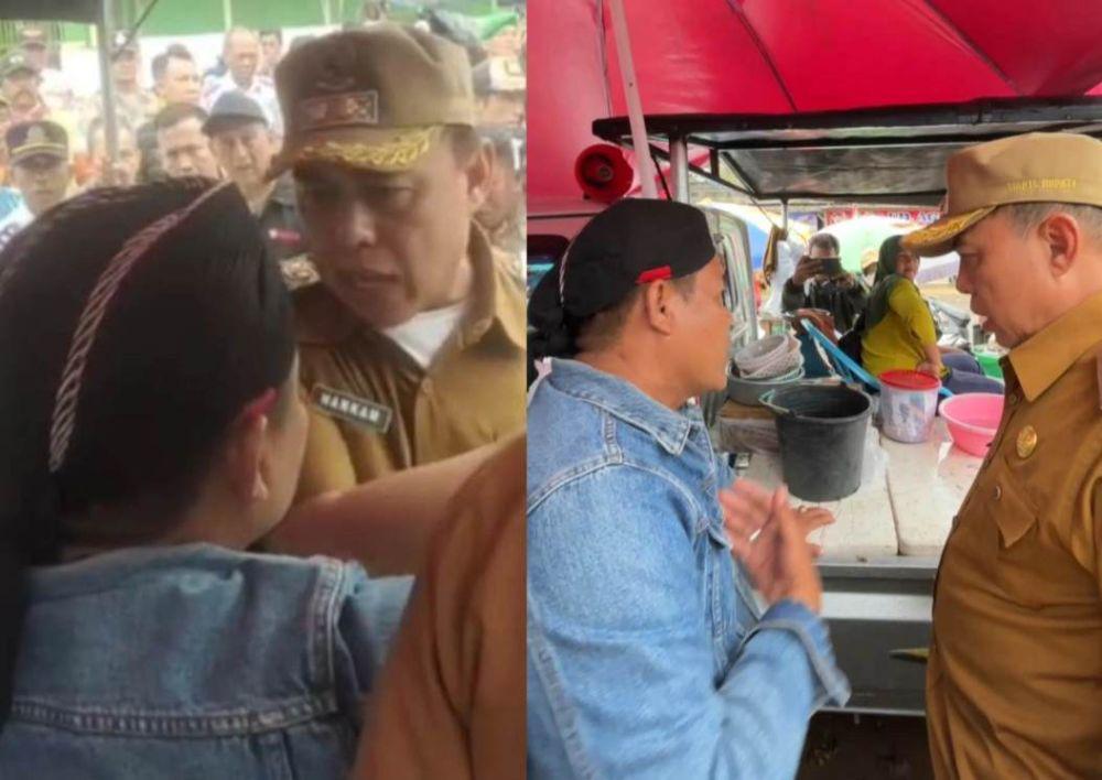 Viral! Wabup Tulang Bawang Terlibat Adu Mulut dengan Pedagang Pasar