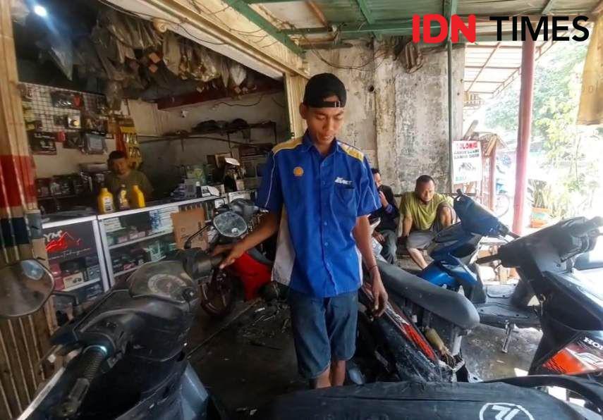 Banjir Berlalu, Warga di Bandar Lampung Ramai-ramai Servis Motor