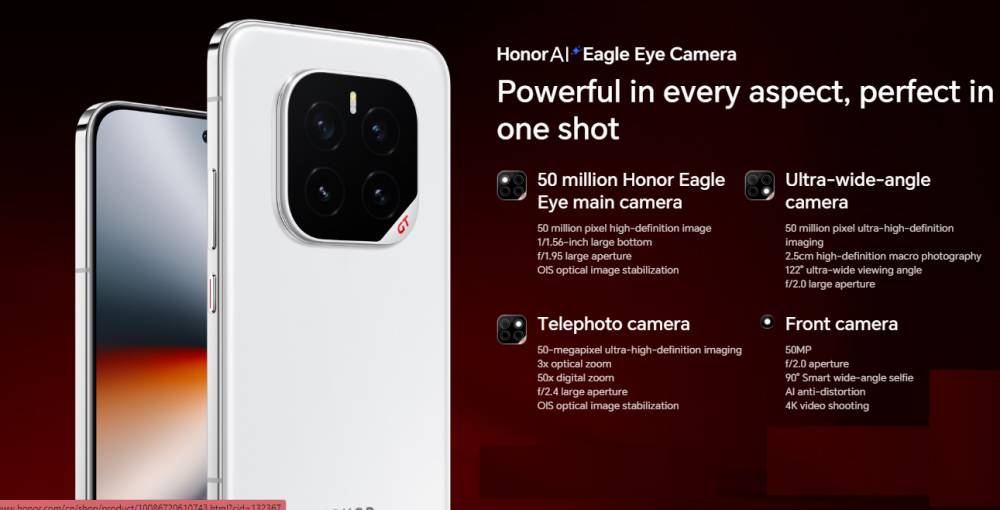 infografik kamera HONOR GT Pro (honor.com)