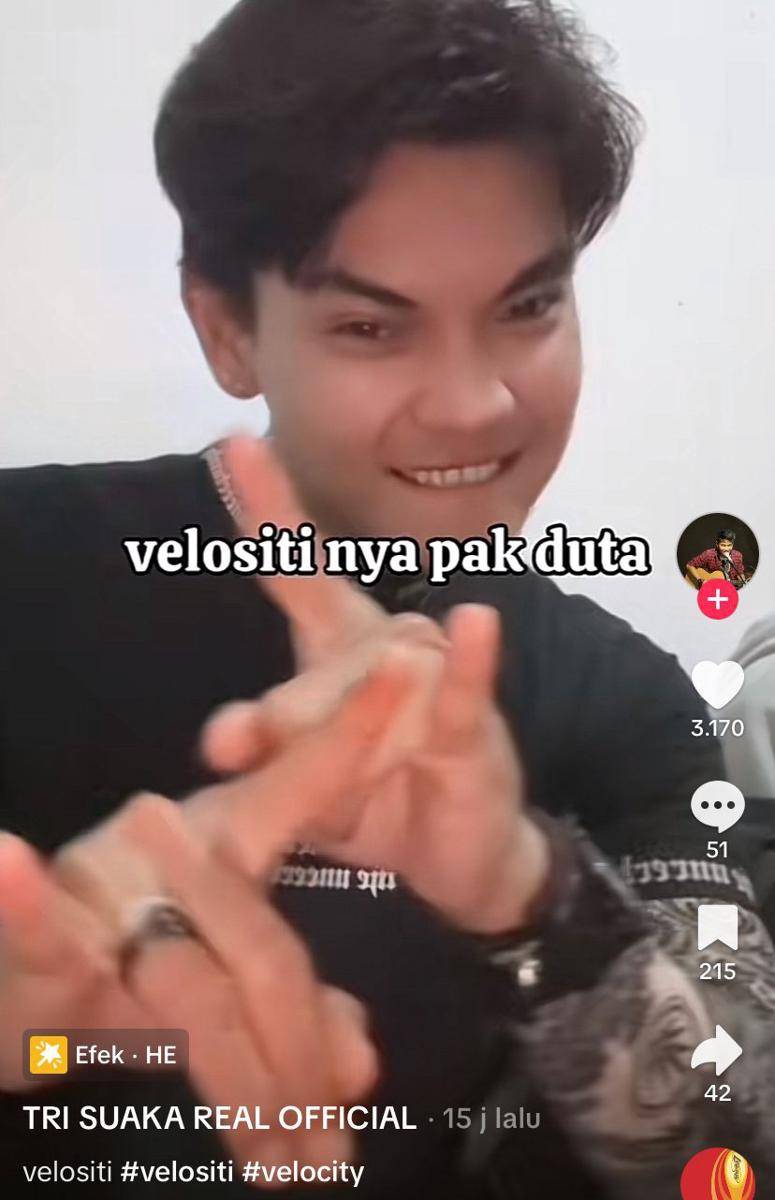 potret artis ramaikan tren Velocity versi Duta SO7 (tiktok.com/trisuakaofficial_)