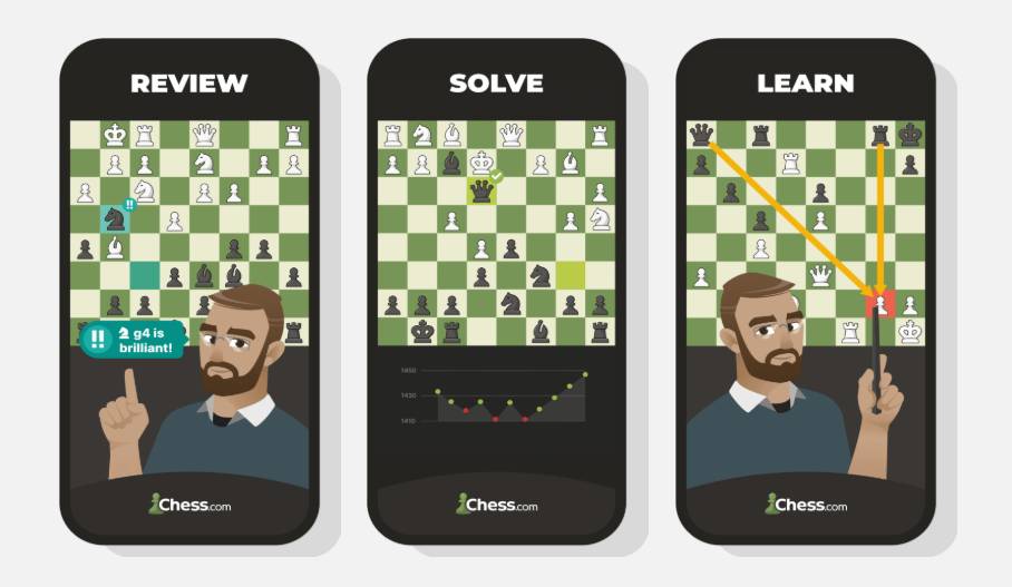 ilustrasi tampilan aplikasi chess.com (chess.com)