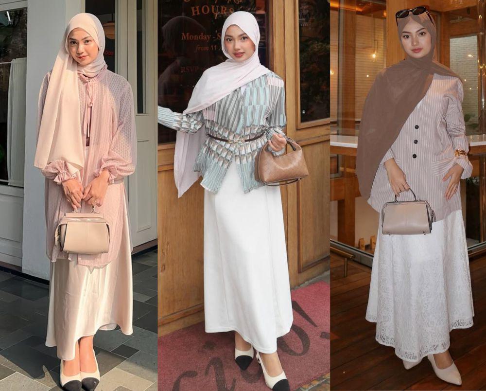 8 Inspirasi OOTD Feminin Elegan Pakai Pashmina ala Tamara Syarief